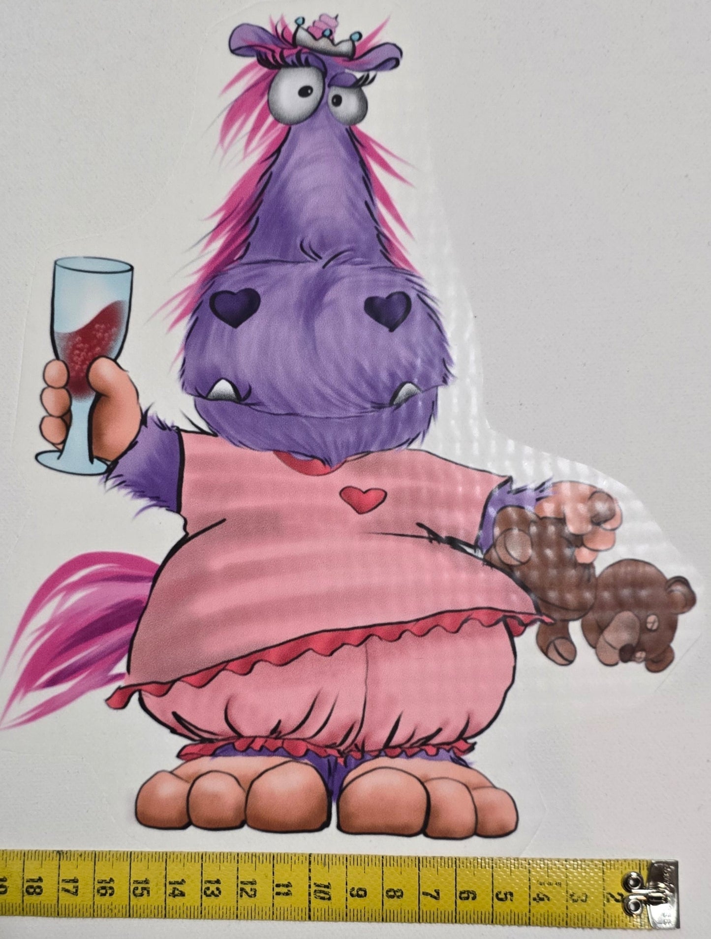 Bügelbild Kruegerhausdesign Monster Einhorn Hilde Schlafanzugprinzessin