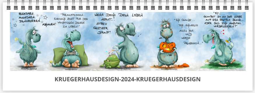 Kalender Tischkalender breit Kruegerhausdesign Monster 2024