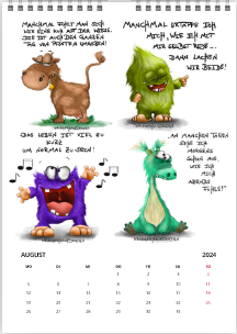 A3 XL Kalender Wandkalender Kruegerhausdesign Monster 2024