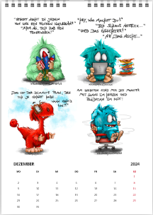 A3 XL Kalender Wandkalender Kruegerhausdesign Monster 2024