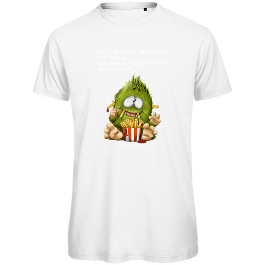 Herren Premium Bio T-Shirt,  Kruegerhausdesign Monster Spruch helle Schrift, also eigentlich bin ich gut... 297a