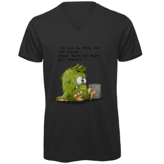 Herren Premium Bio V-Neck T-Shirt, Kruegerhausdesign Monster Spruch, Ich war so stolz auf die... 298