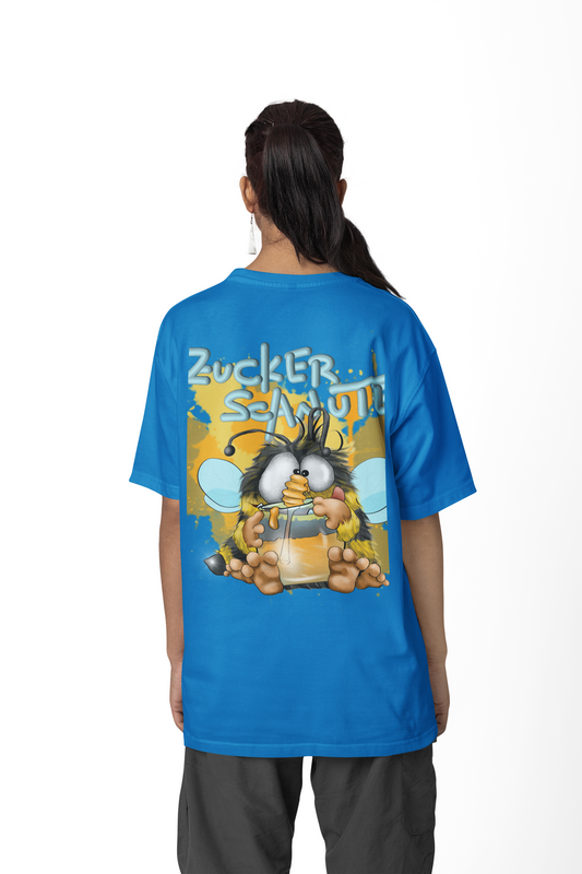 T-Shirt mit XXL Druck Kruegerhausdesign Monster in türkisblau Gr. S,M, L, XL, XXL, 3XL, Zuckerschnute, limitierte Auflage