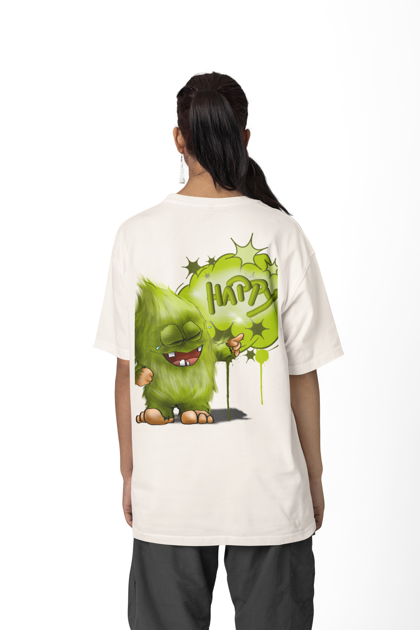 T-Shirt mit XXL Druck Kruegerhausdesign Monster in creme, wähle dein Motiv siehe Bilder