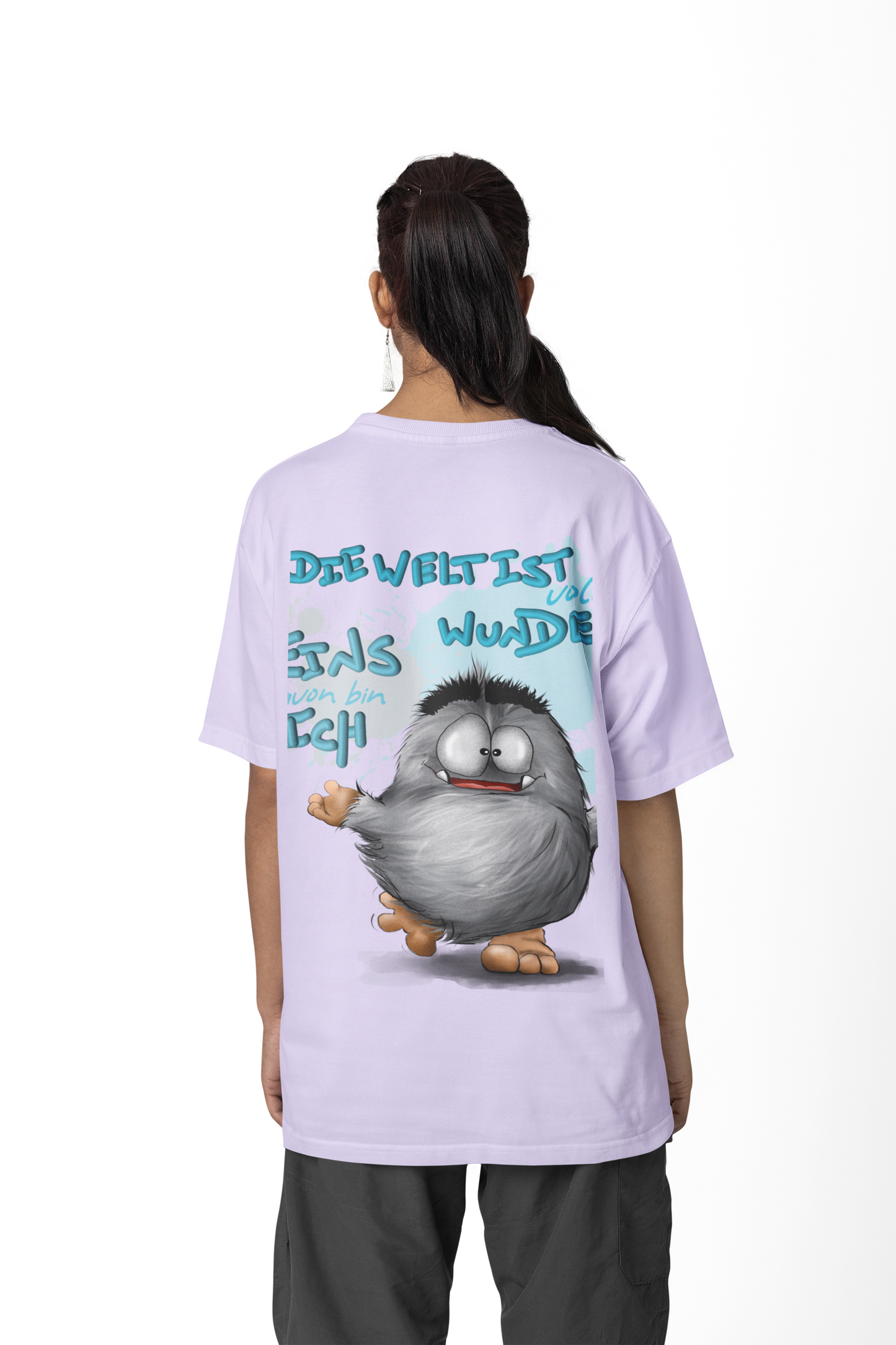 T-Shirt mit XXL Druck Kruegerhausdesign Monster in flieder, wähle dein Motiv siehe Bilder