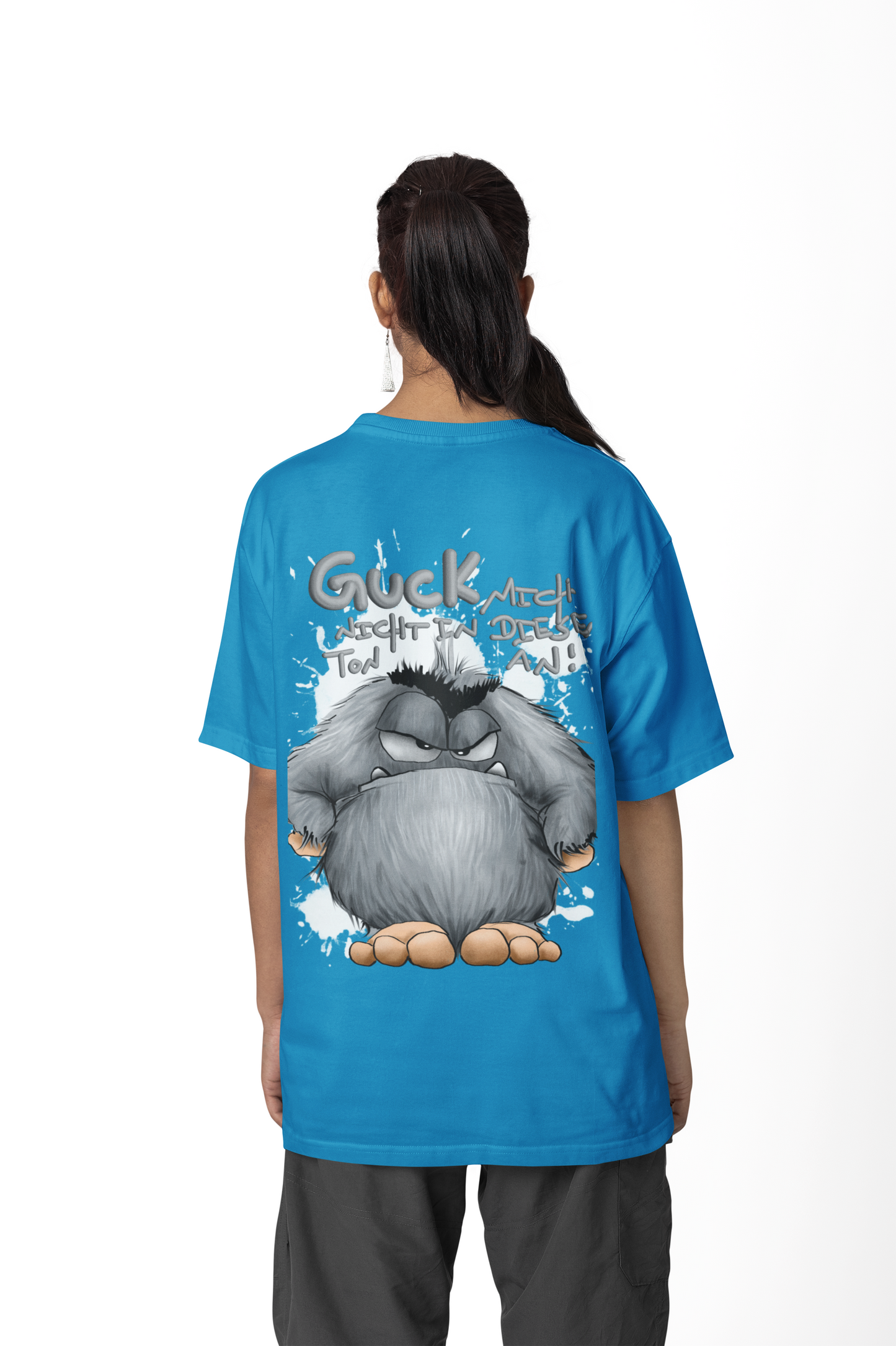 T-Shirt mit XXL Druck Kruegerhausdesign Monster in türkis blau, wähle dein Motiv siehe Bilder