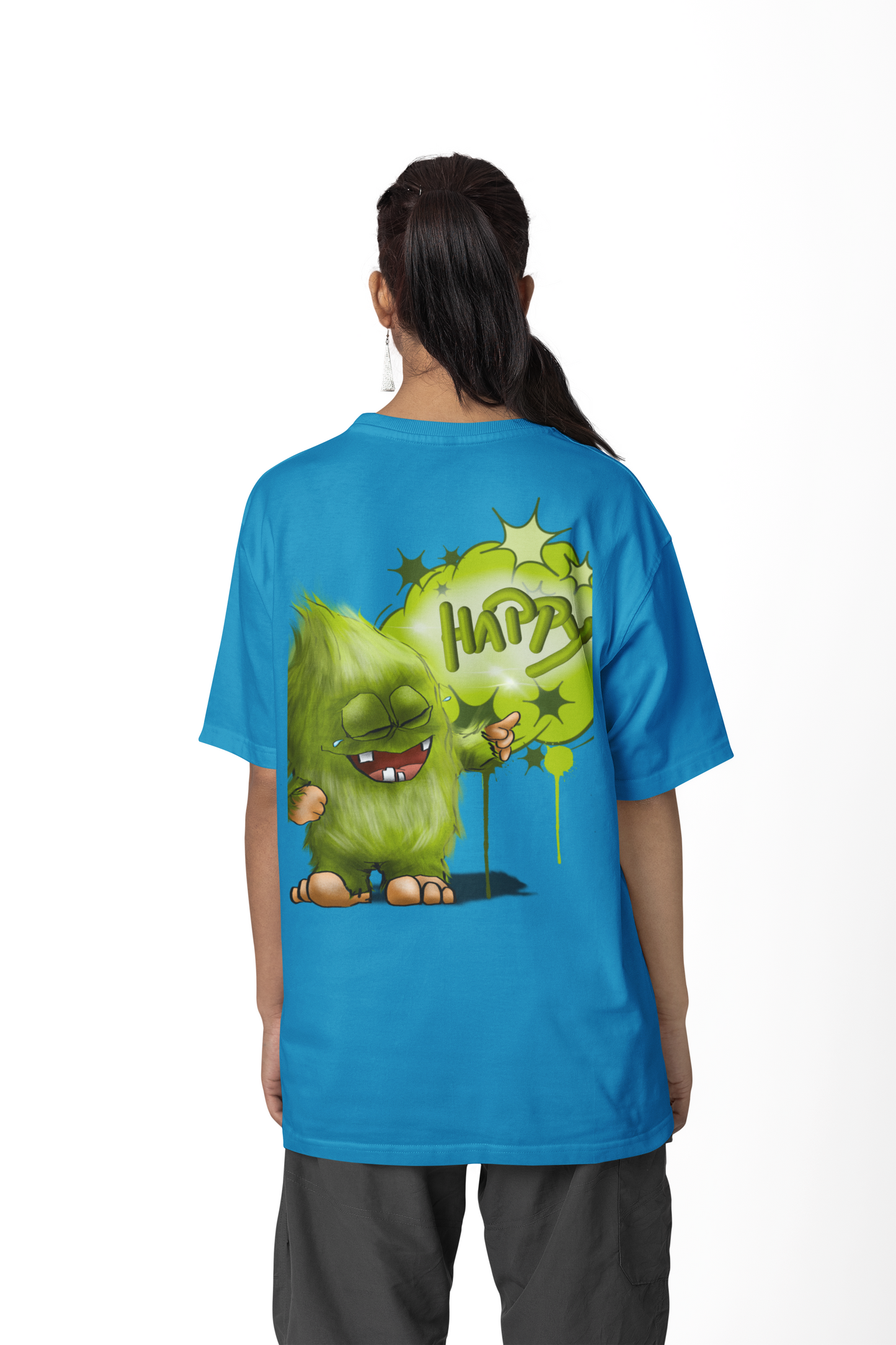 T-Shirt mit XXL Druck Kruegerhausdesign Monster in türkis blau, wähle dein Motiv siehe Bilder