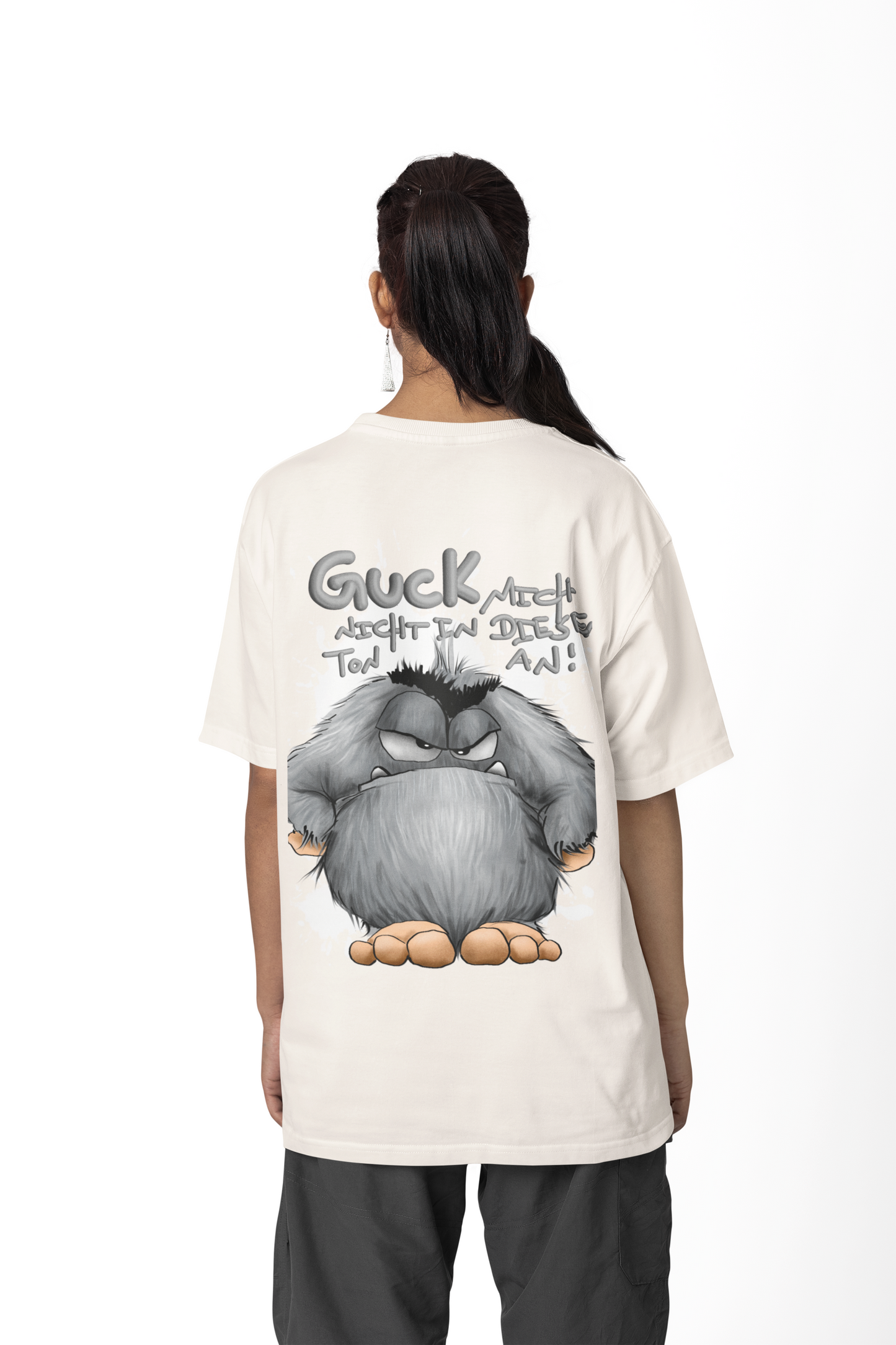 T-Shirt mit XXL Druck Kruegerhausdesign Monster in creme, wähle dein Motiv siehe Bilder