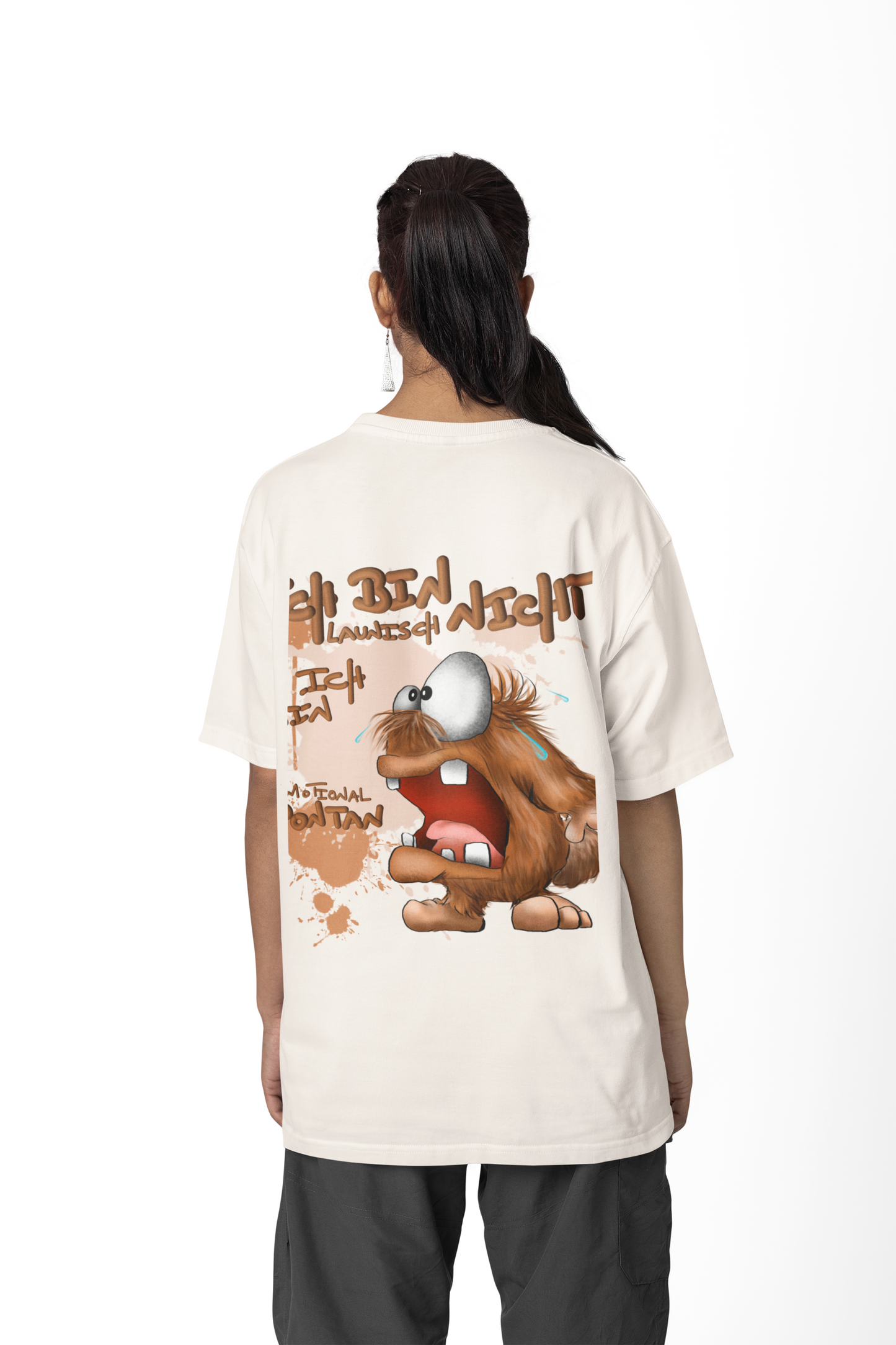 T-Shirt mit XXL Druck Kruegerhausdesign Monster in creme, wähle dein Motiv siehe Bilder