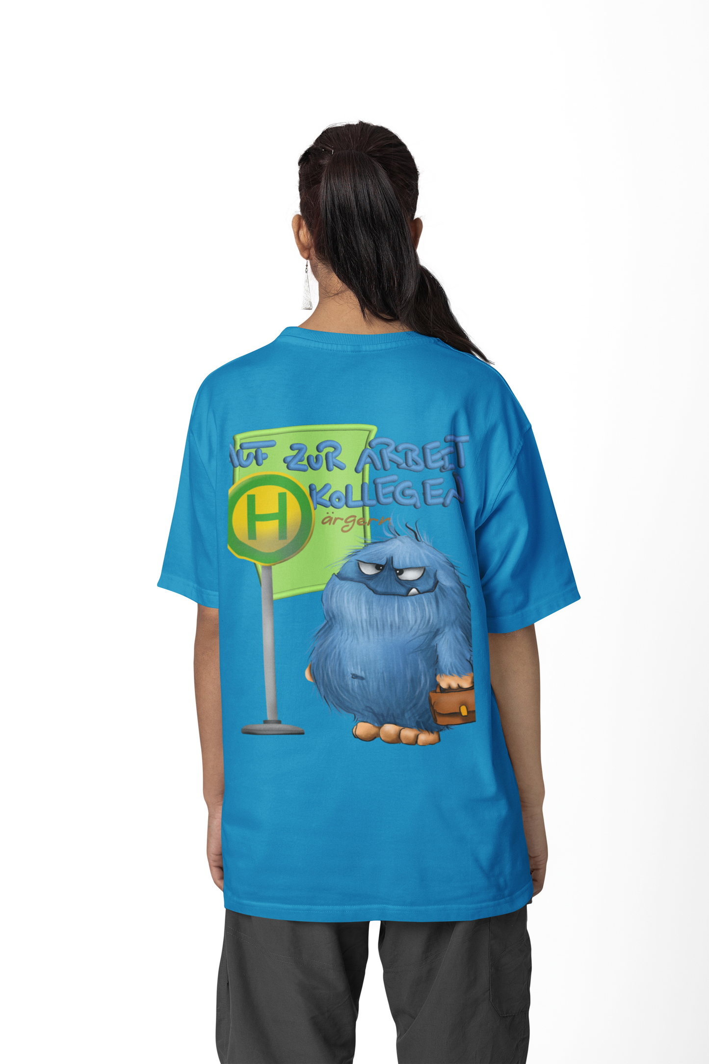 T-Shirt mit XXL Druck Kruegerhausdesign Monster in türkis blau, wähle dein Motiv siehe Bilder