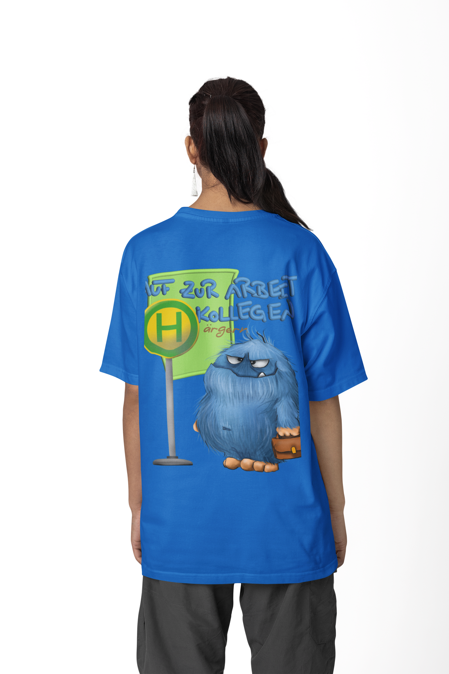 T-Shirt mit XXL Druck Kruegerhausdesign Monster in blau, Wähle dein Motiv