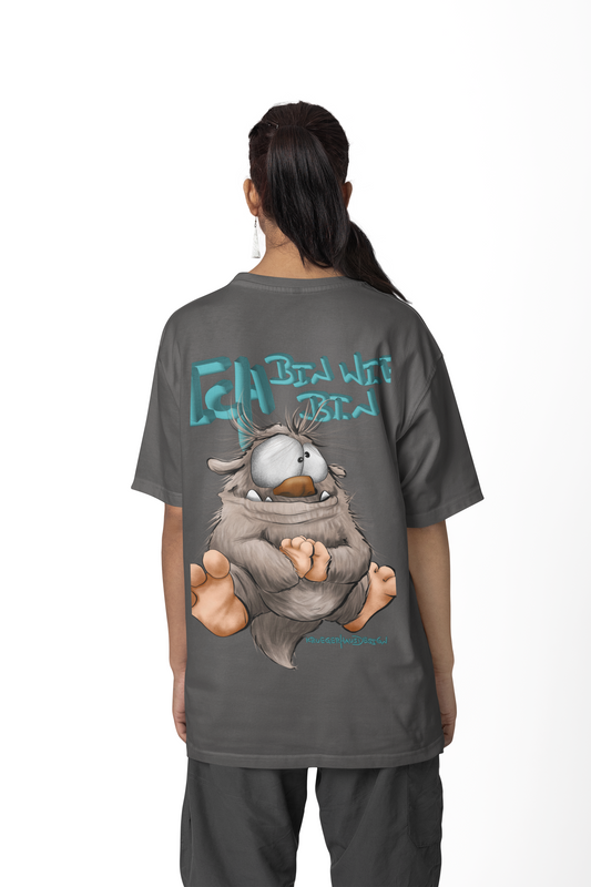 T-Shirt mit XXL Druck Kruegerhausdesign Monster in dunkelgrau, wähle dein Motiv