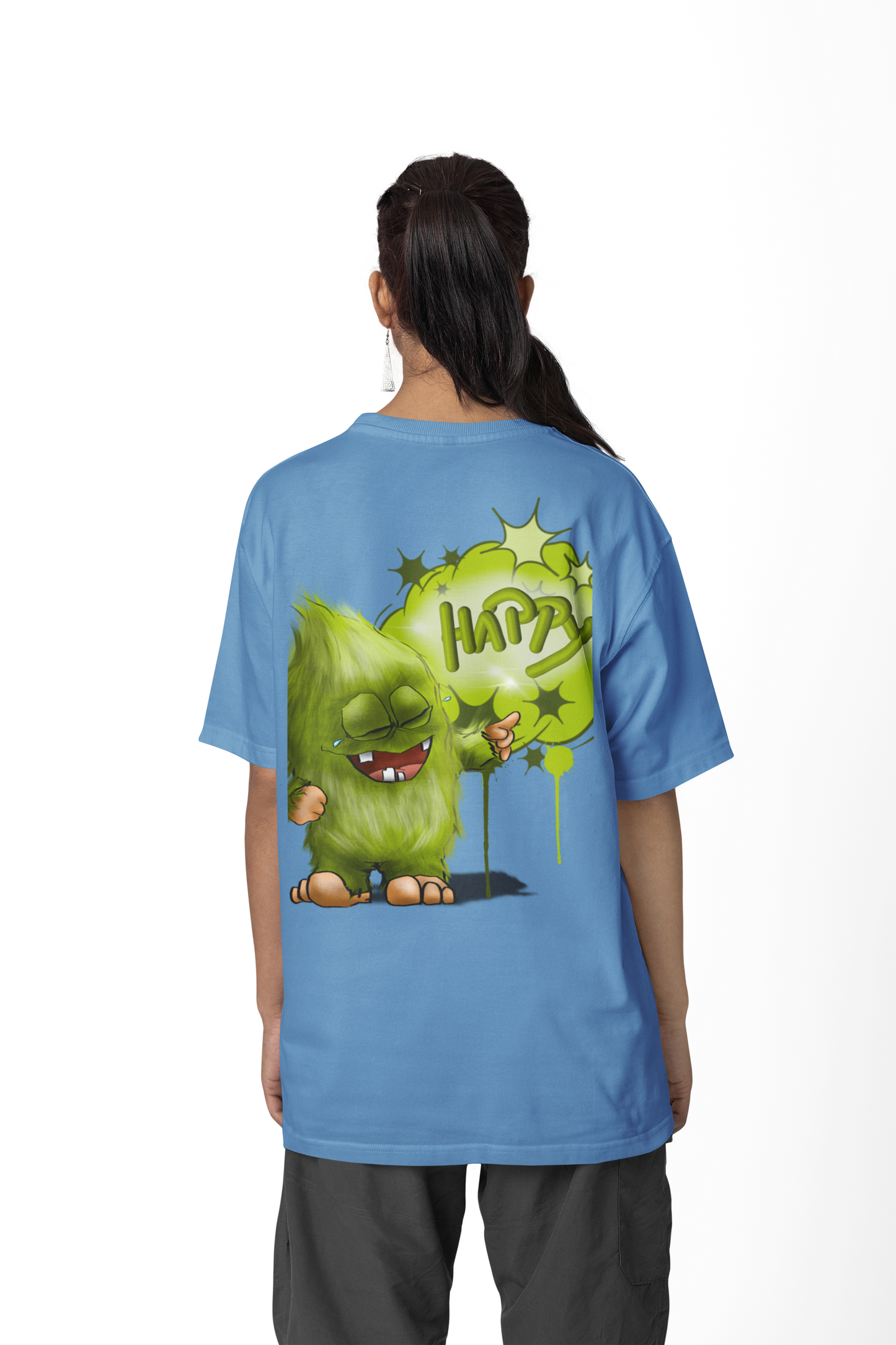 T-Shirt mit XXL Druck Kruegerhausdesign Monster in jeansblau, wähle dein Motiv siehe Bilder