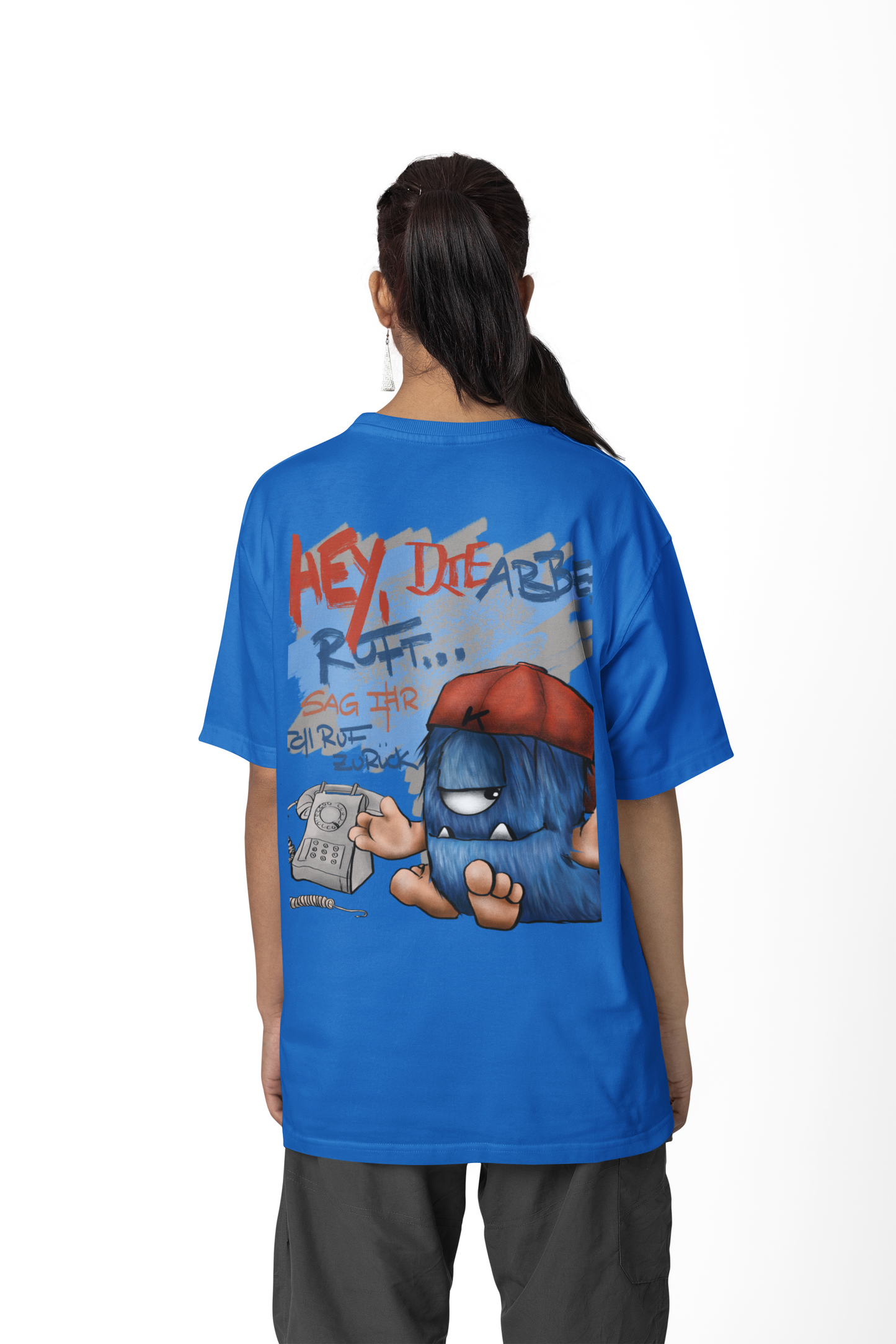 T-Shirt mit XXL Druck Kruegerhausdesign Monster in blau, Wähle dein Motiv