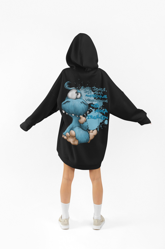 Unisex Hoodie XXL Druck Kruegerhausdesign Monster in schwarz Gr. XL, Zwei Dinge, die mich auszeichnen...