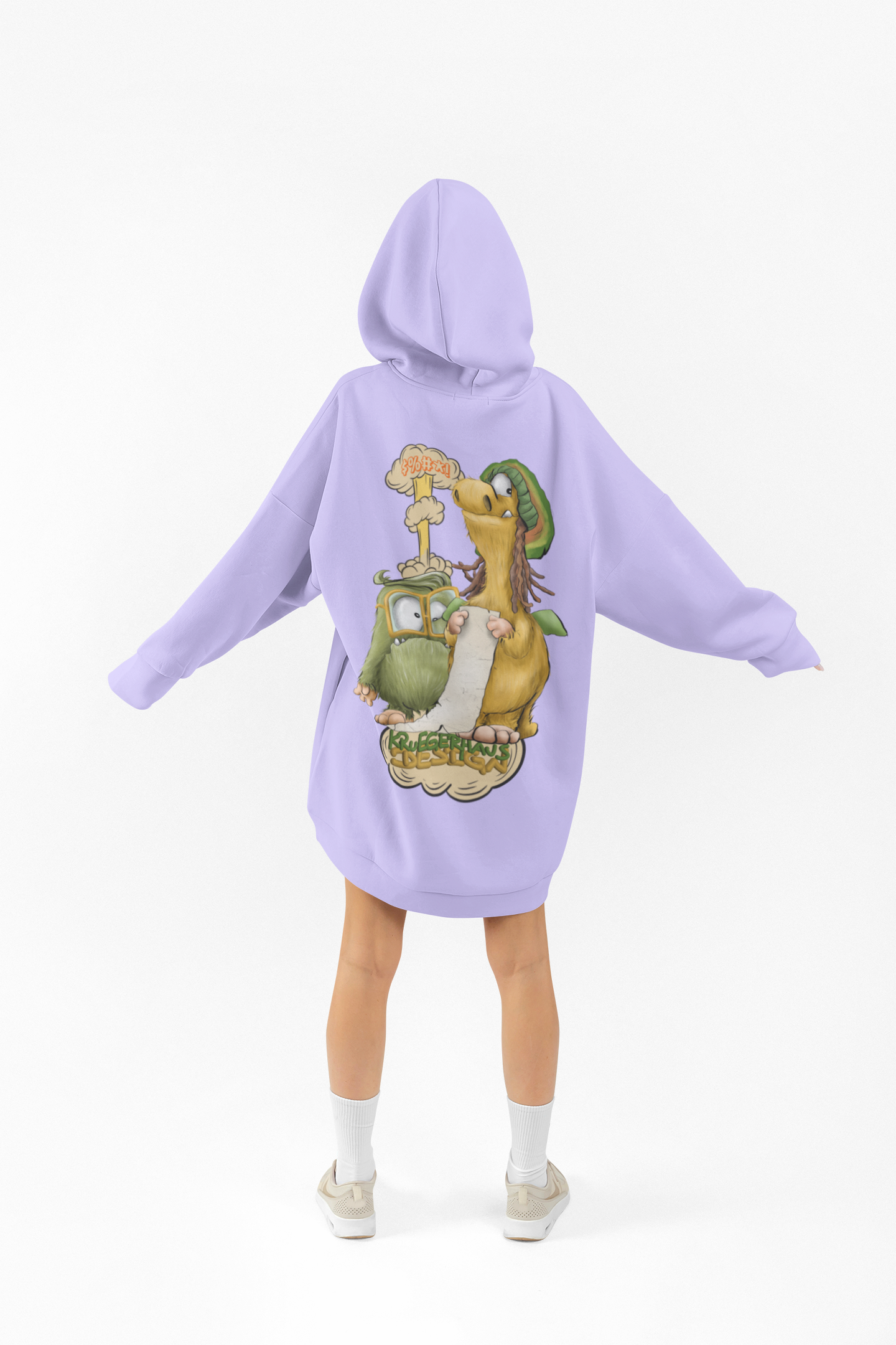 Unisex Hoodie XXL Druck Kruegerhausdesign Monster in flieder, Motivwahl siehe Bilder