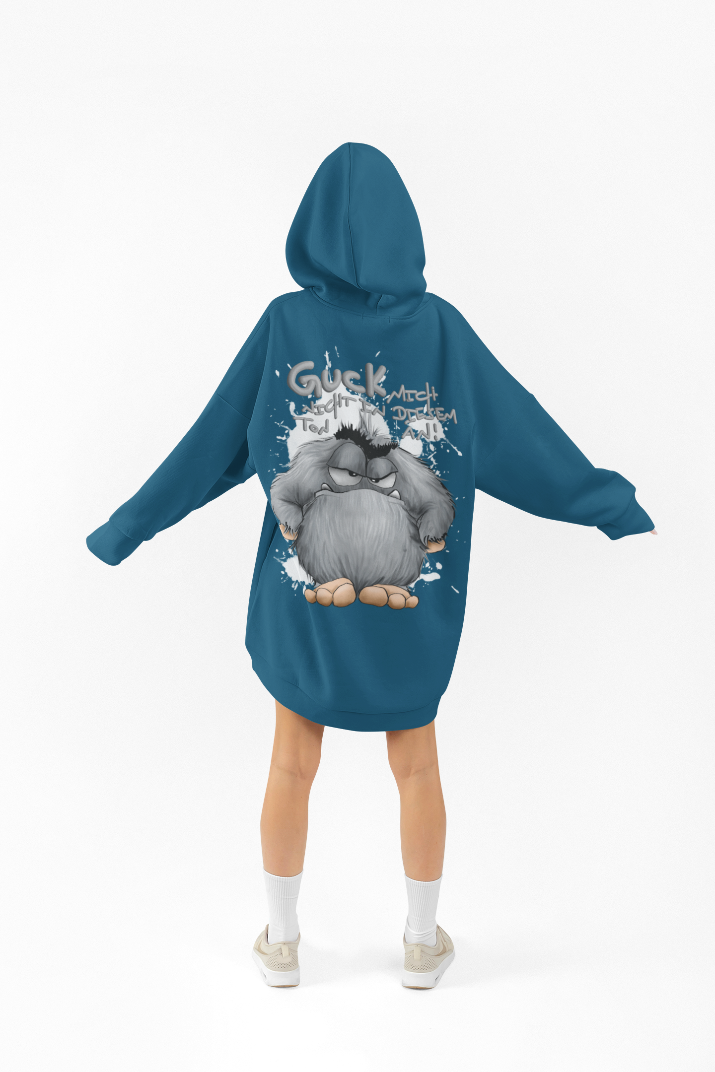 Unisex Hoodie XXL Druck Kruegerhausdesign Monster Petrol, Motivwahl siehe Bilder