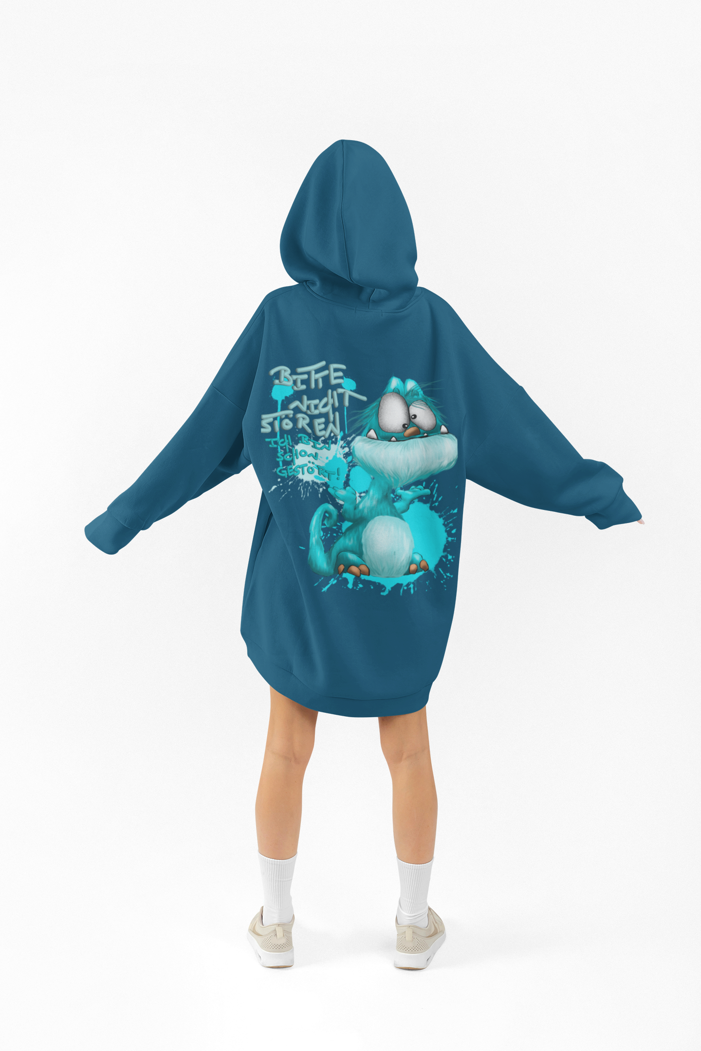 Unisex Hoodie XXL Druck Kruegerhausdesign Monster Petrol, Motivwahl siehe Bilder