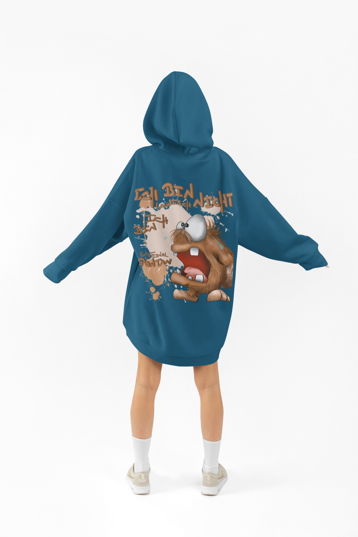 Unisex Hoodie XXL Druck Kruegerhausdesign Monster Petrol, Motivwahl siehe Bilder