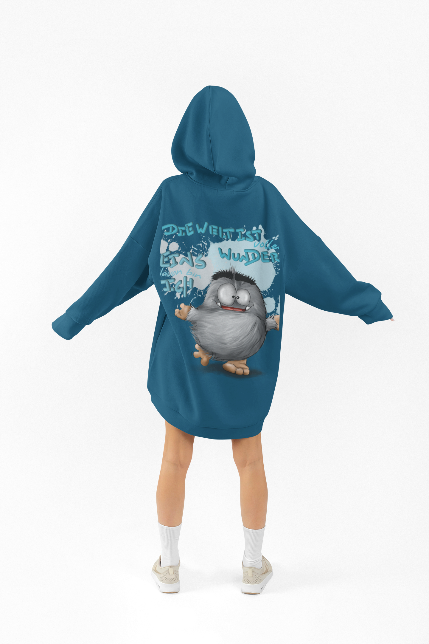 Unisex Hoodie XXL Druck Kruegerhausdesign Monster Petrol, Motivwahl siehe Bilder