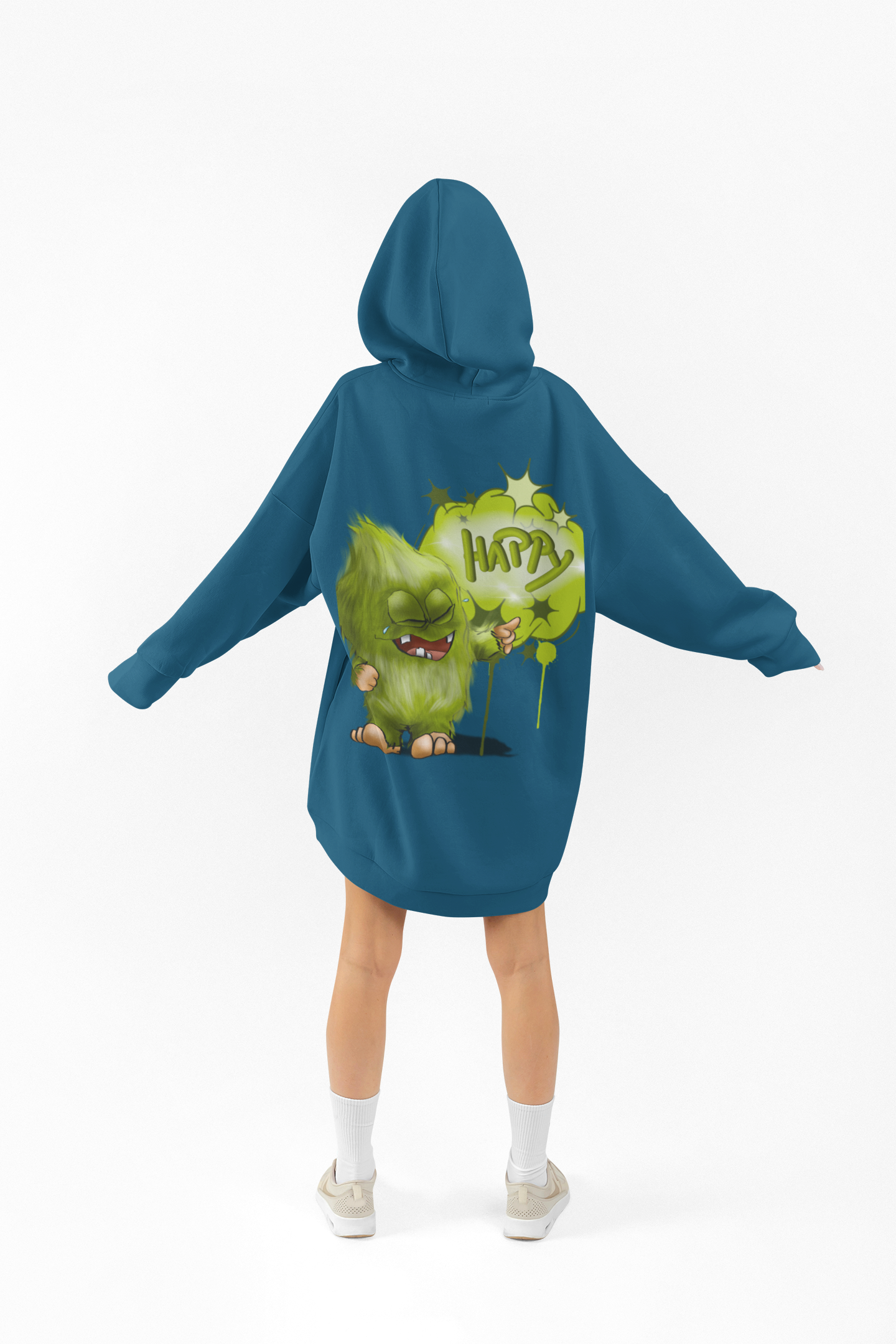 Unisex Hoodie XXL Druck Kruegerhausdesign Monster Petrol, Motivwahl siehe Bilder