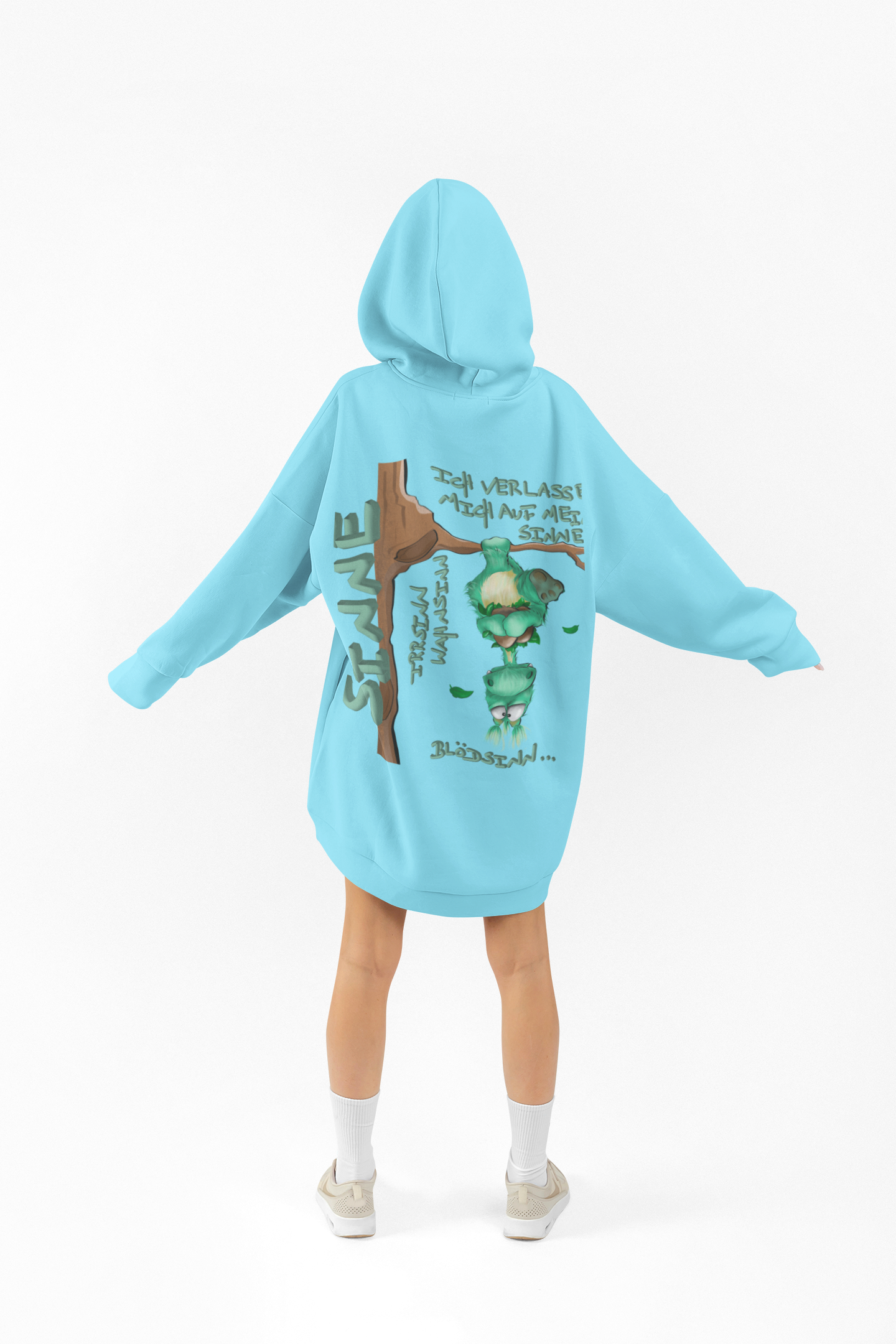 Unisex Hoodie XXL Druck Kruegerhausdesign Monster in hell türkis, Motivwahl siehe Bilder