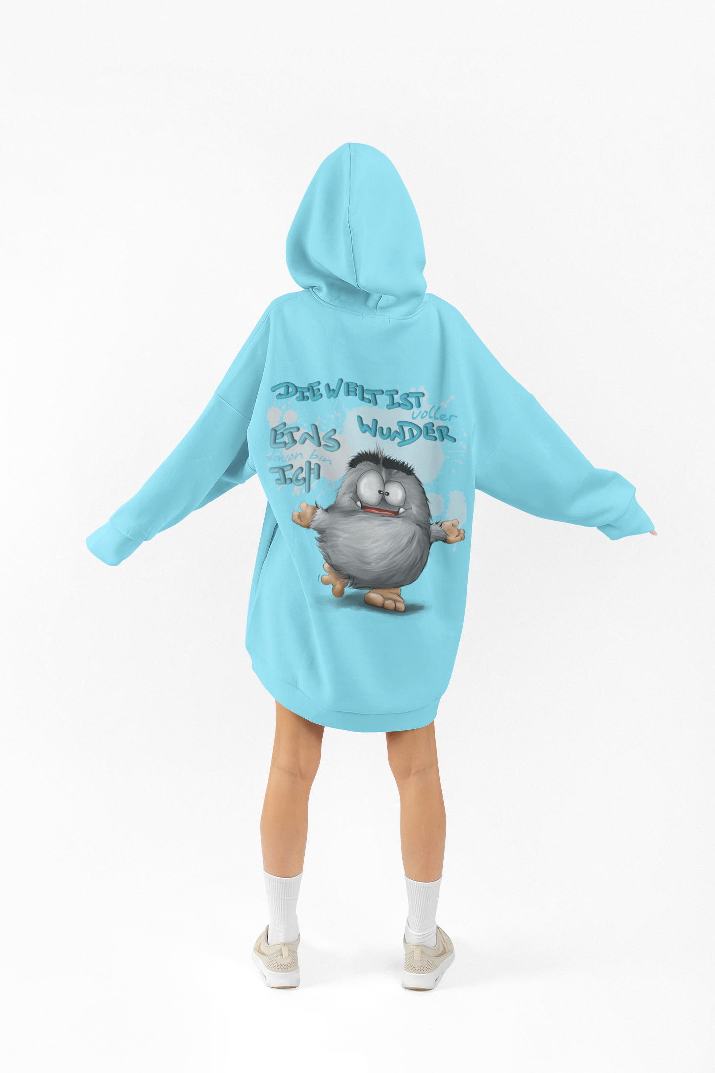 Unisex Hoodie XXL Druck Kruegerhausdesign Monster in hell türkis, Motivwahl siehe Bilder