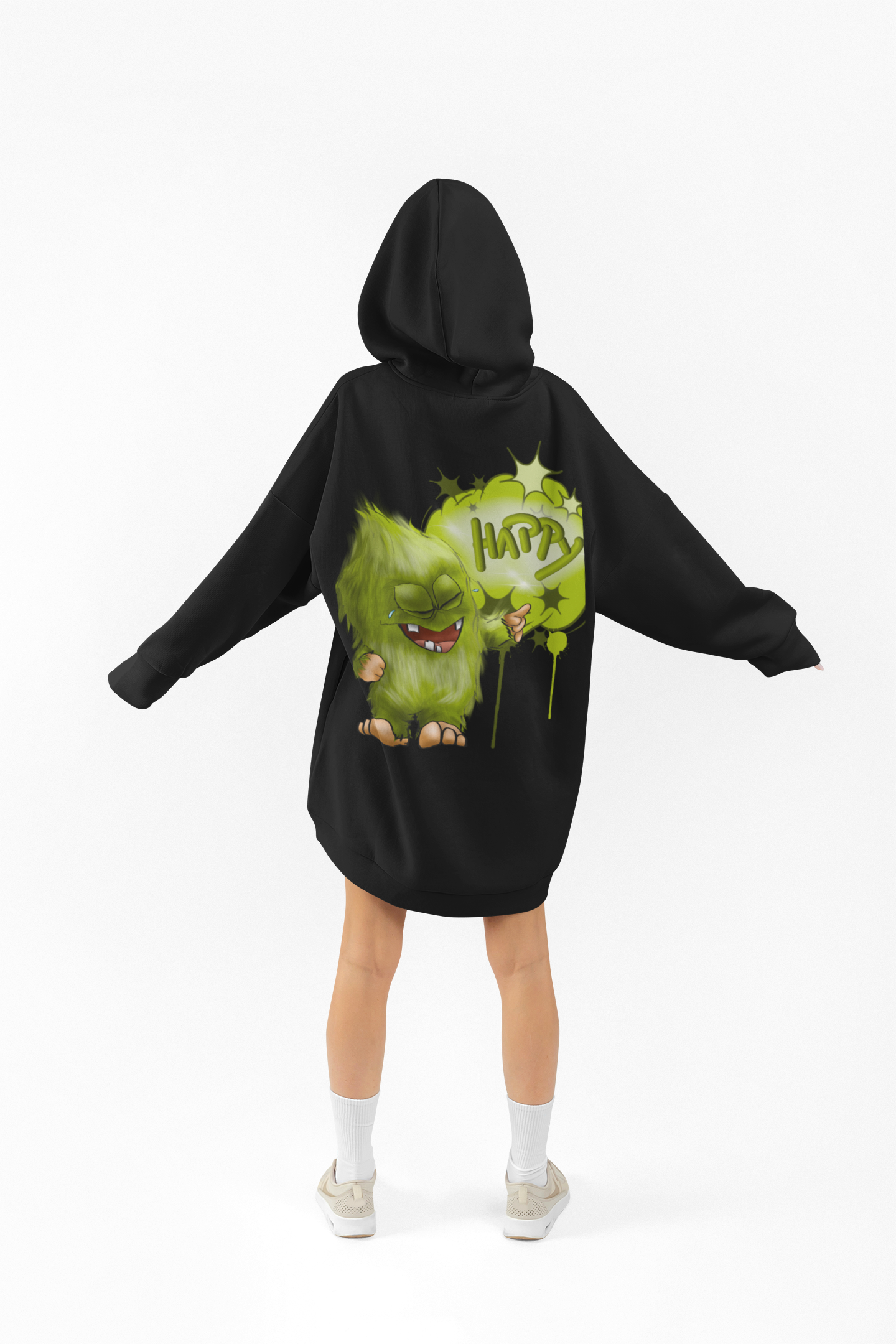 Unisex Hoodie XXL Druck Kruegerhausdesign Monster in schwarz, Motivwahl siehe Bilder