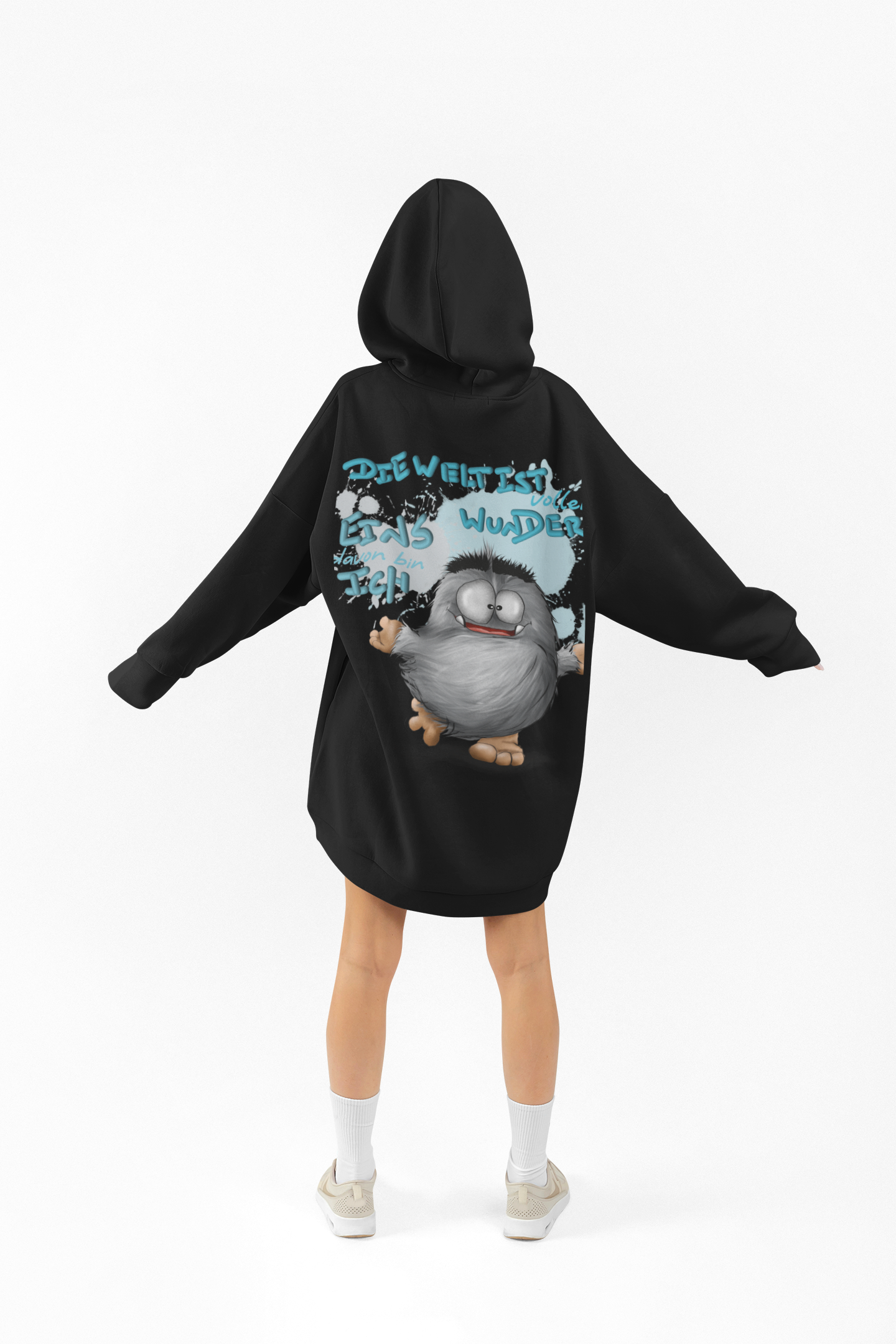 Unisex Hoodie XXL Druck Kruegerhausdesign Monster in schwarz, Motivwahl siehe Bilder