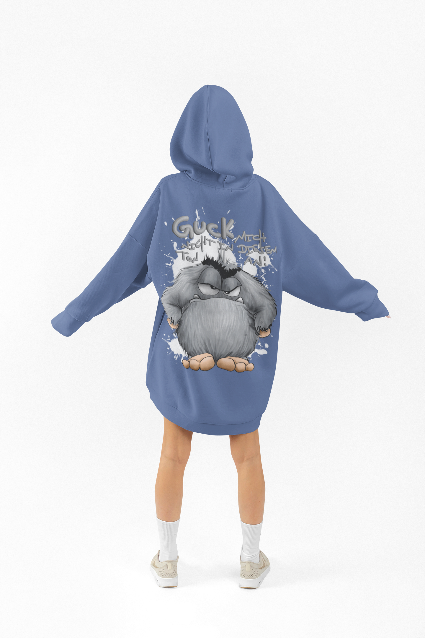 Unisex Hoodie XXL Druck Kruegerhausdesign Monster in blau, Motivwahl siehe Bilder