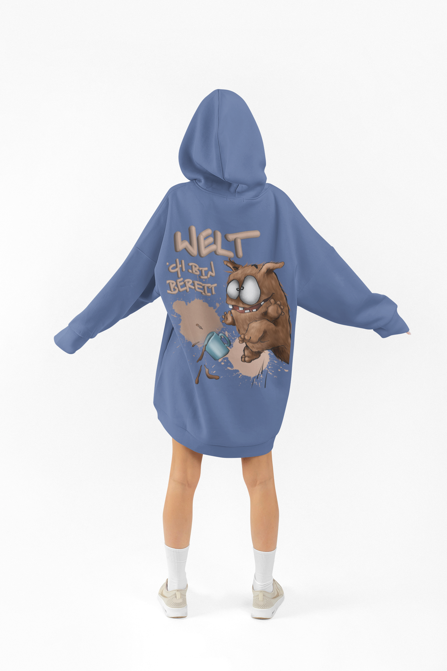 Unisex Hoodie XXL Druck Kruegerhausdesign Monster in blau, Motivwahl siehe Bilder