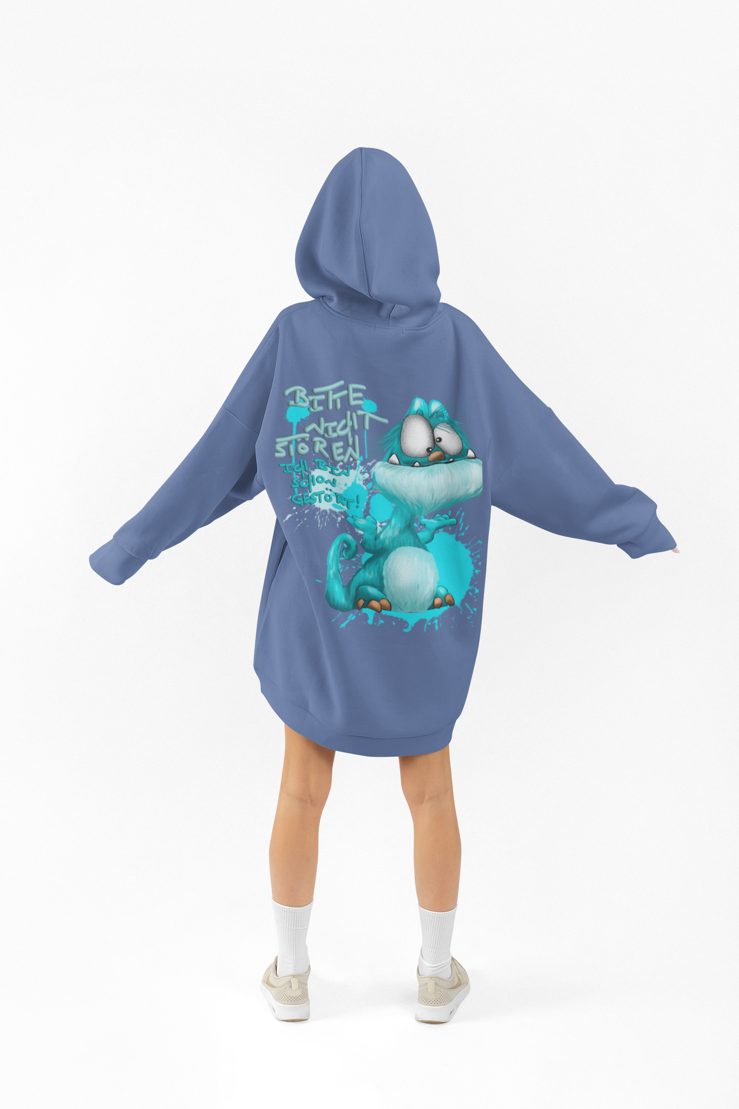 Unisex Hoodie XXL Druck Kruegerhausdesign Monster in blau, Motivwahl siehe Bilder