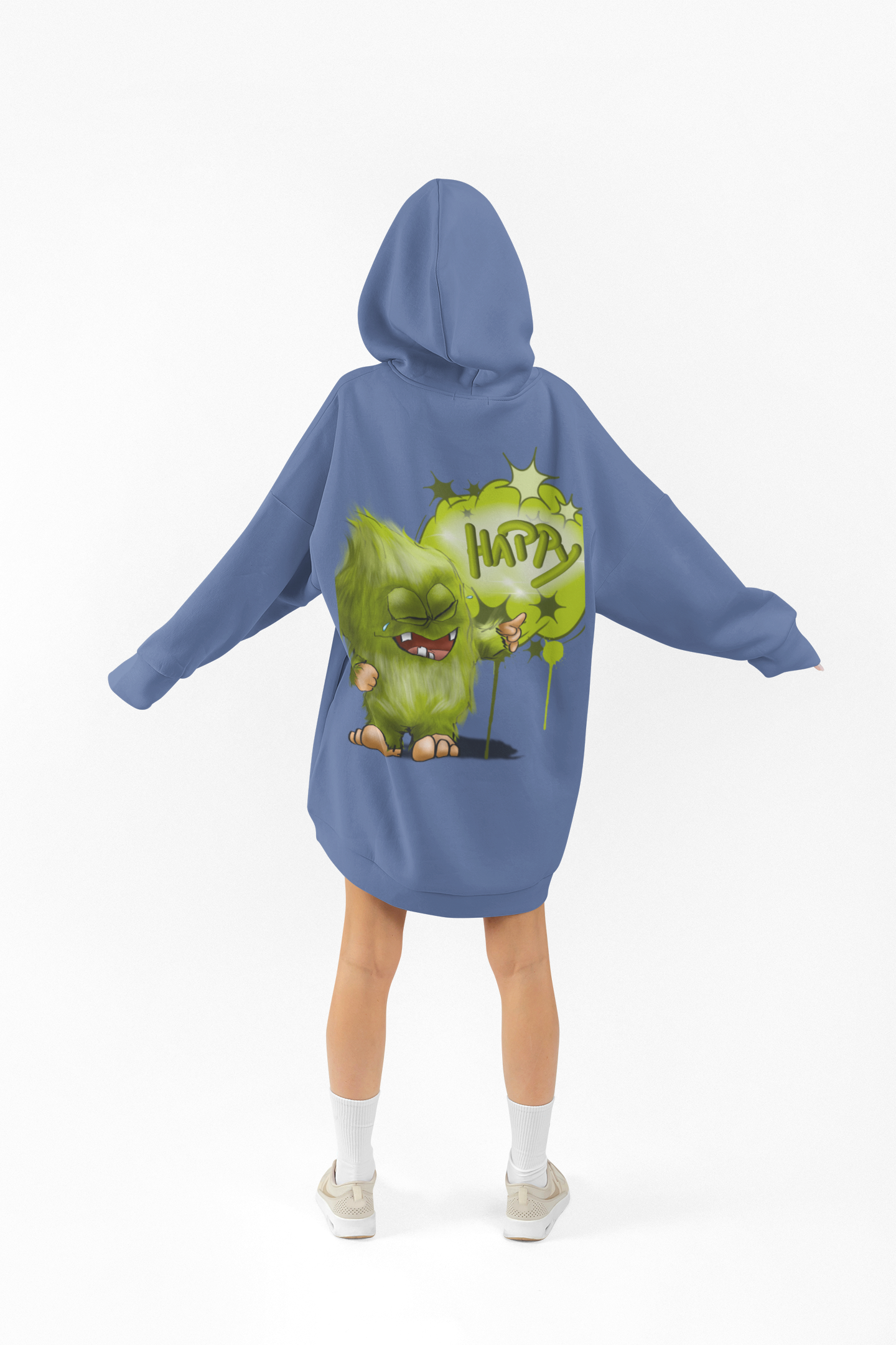 Unisex Hoodie XXL Druck Kruegerhausdesign Monster in blau, Motivwahl siehe Bilder