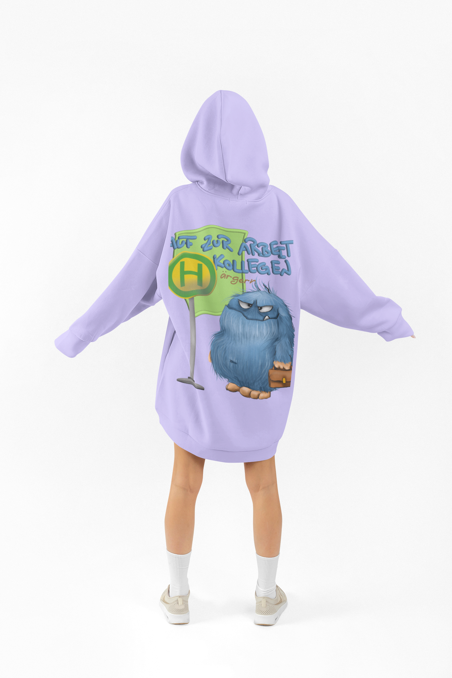 Unisex Hoodie XXL Druck Kruegerhausdesign Monster in flieder, Motivwahl siehe Bilder