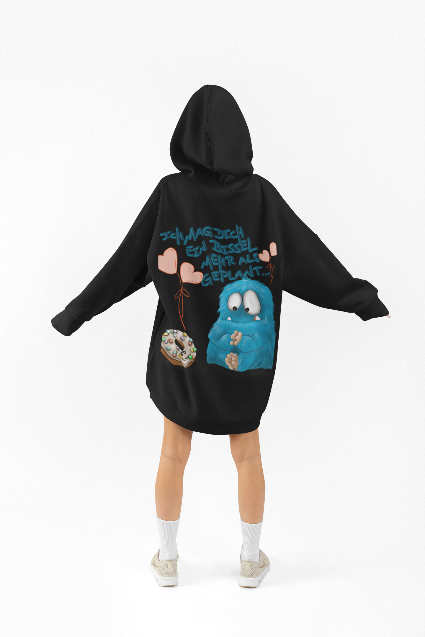 Unisex Hoodie XXL Druck Kruegerhausdesign Monster in schwarz, Motivwahl siehe Bilder