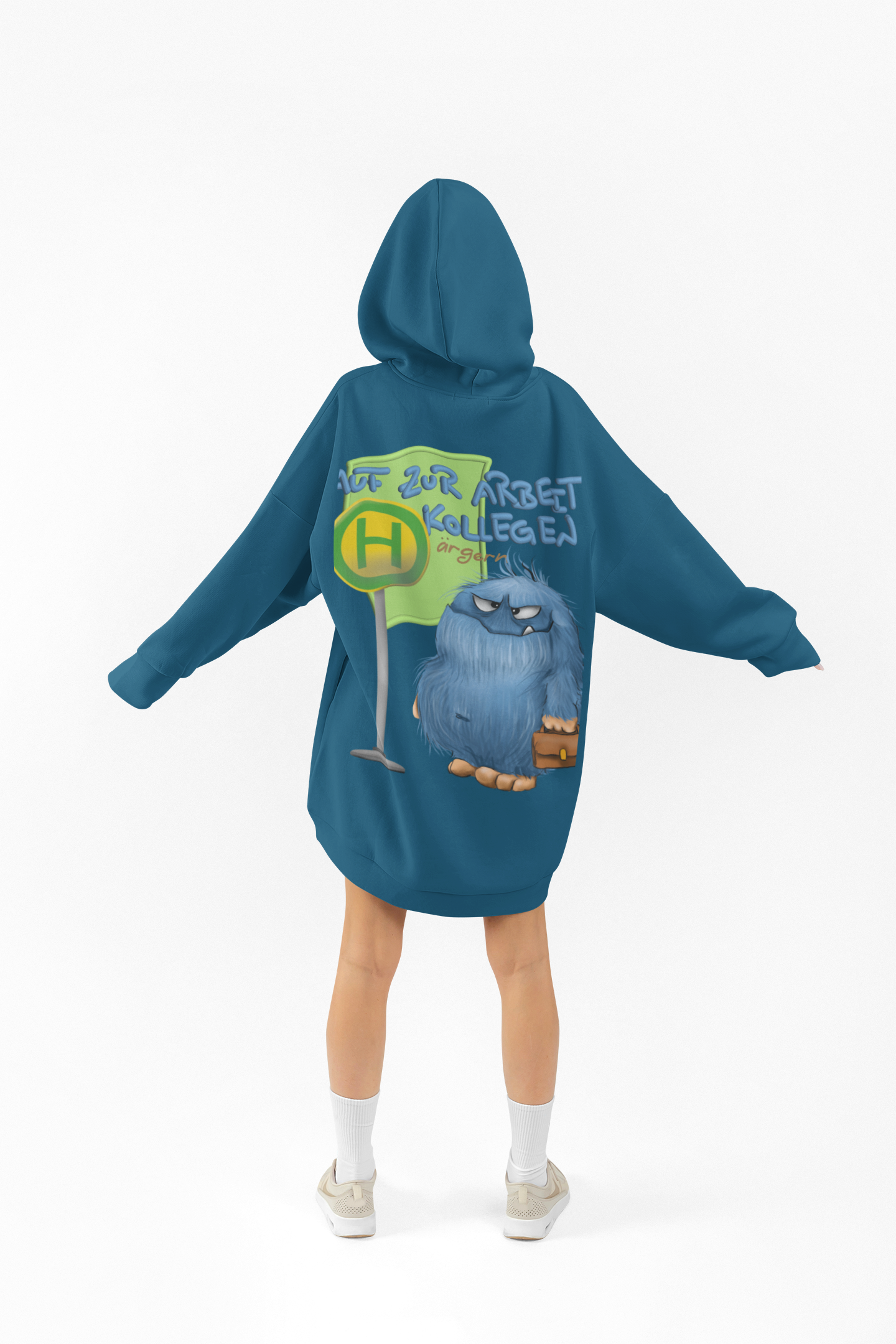 Unisex Hoodie XXL Druck Kruegerhausdesign Monster Petrol, Motivwahl siehe Bilder