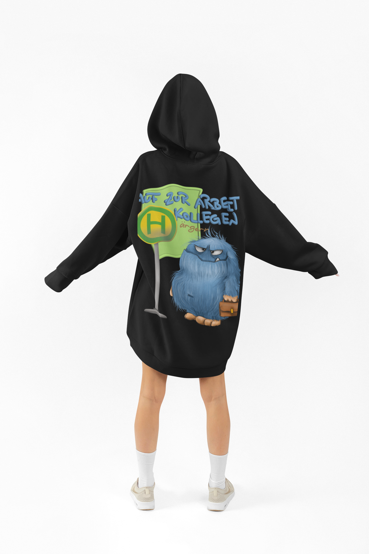 Unisex Hoodie XXL Druck Kruegerhausdesign Monster in schwarz, Motivwahl siehe Bilder