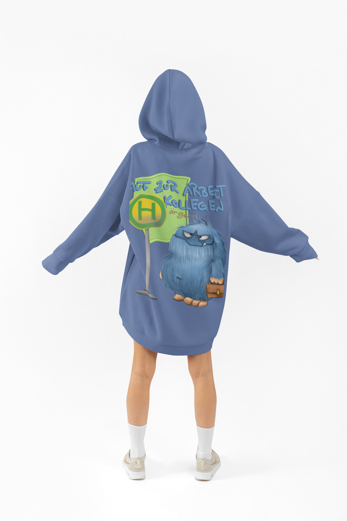 Unisex Hoodie XXL Druck Kruegerhausdesign Monster in blau, Motivwahl siehe Bilder