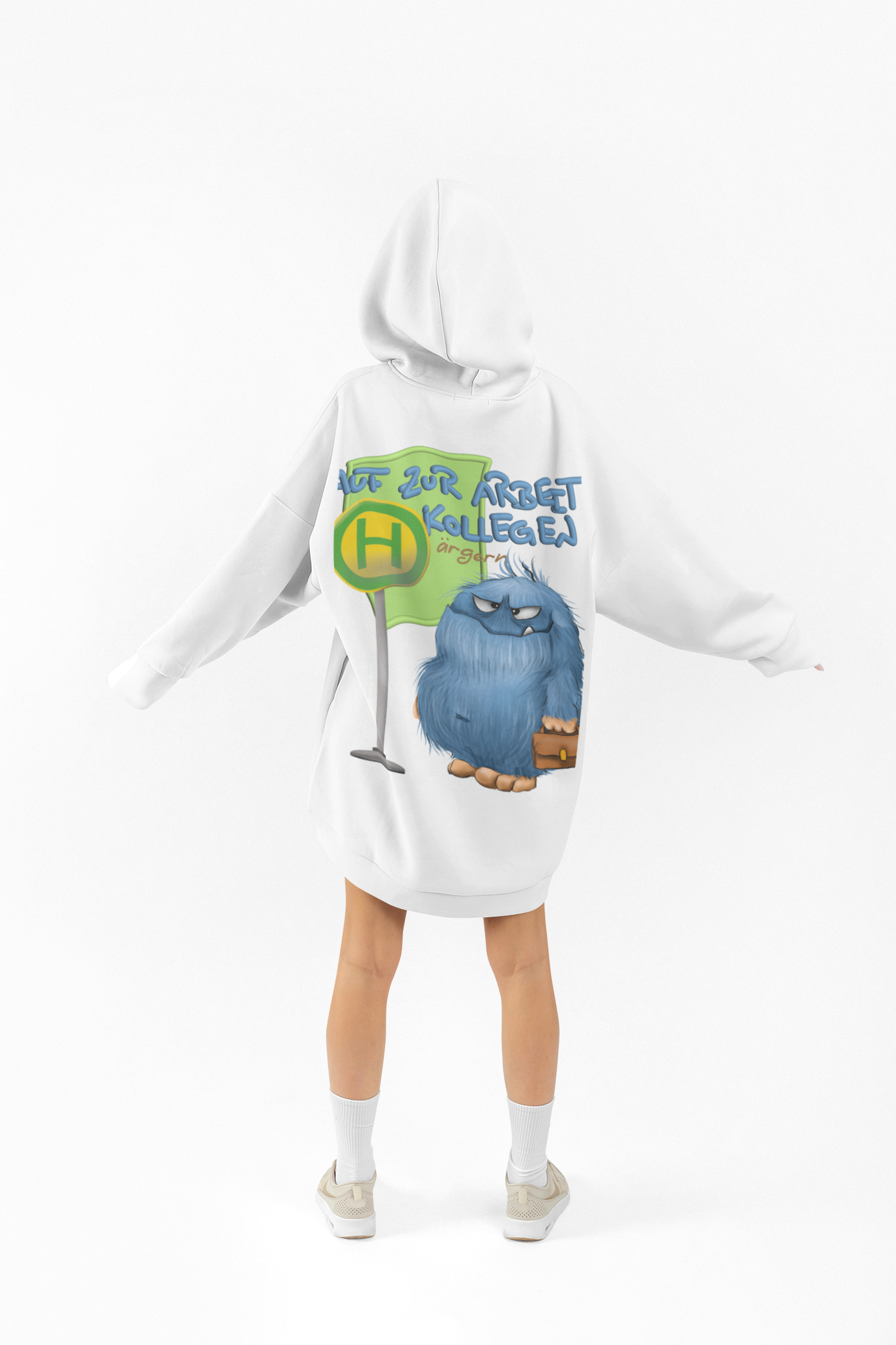 Unisex Hoodie XXL Druck Kruegerhausdesign Monster in weiß, Motivwahl siehe Bilder (Kopie)