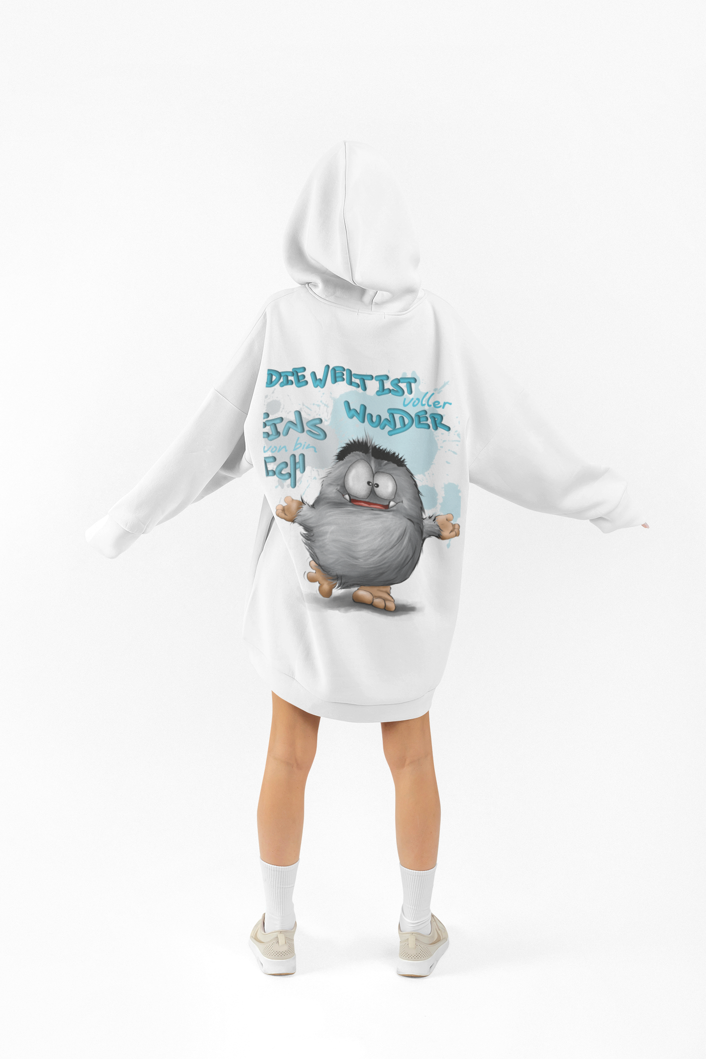 Unisex Hoodie XXL Druck Kruegerhausdesign Monster in weiß, Motivwahl siehe Bilder (Kopie)