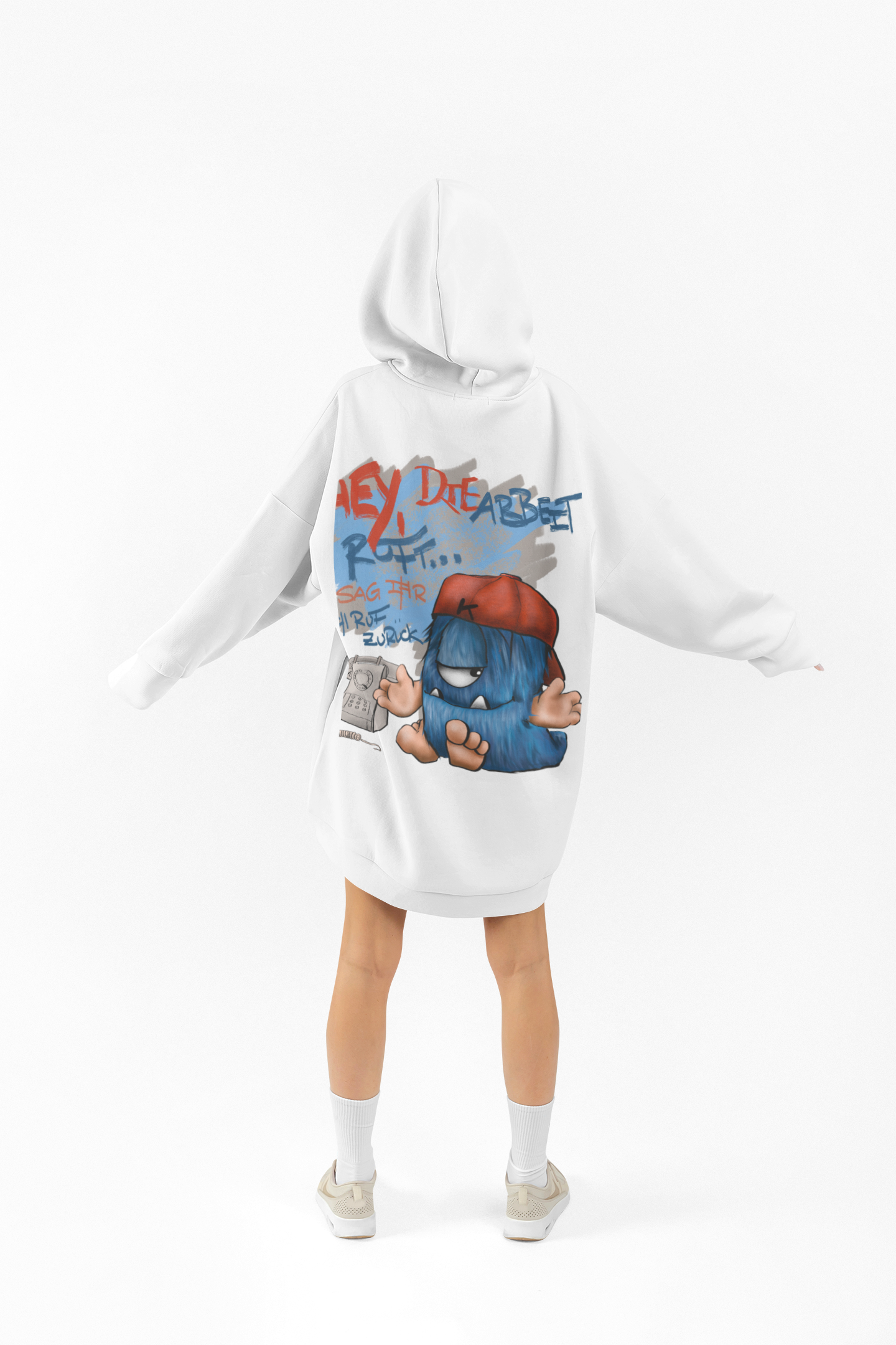 Unisex Hoodie XXL Druck Kruegerhausdesign Monster in weiß, Motivwahl siehe Bilder (Kopie)