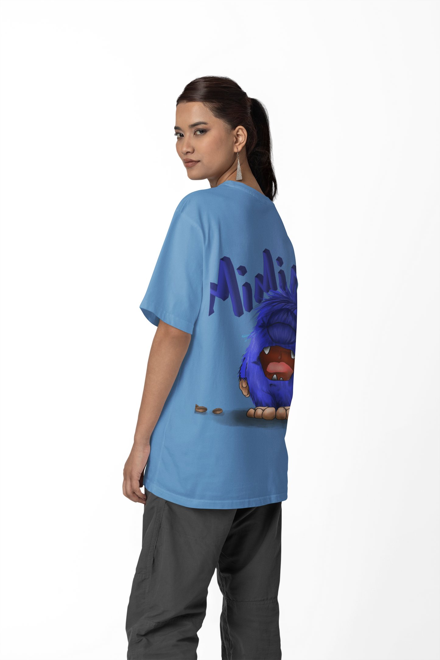 T-Shirt mit XXL Druck Kruegerhausdesign Monster in jeansblau, wähle dein Motiv siehe Bilder