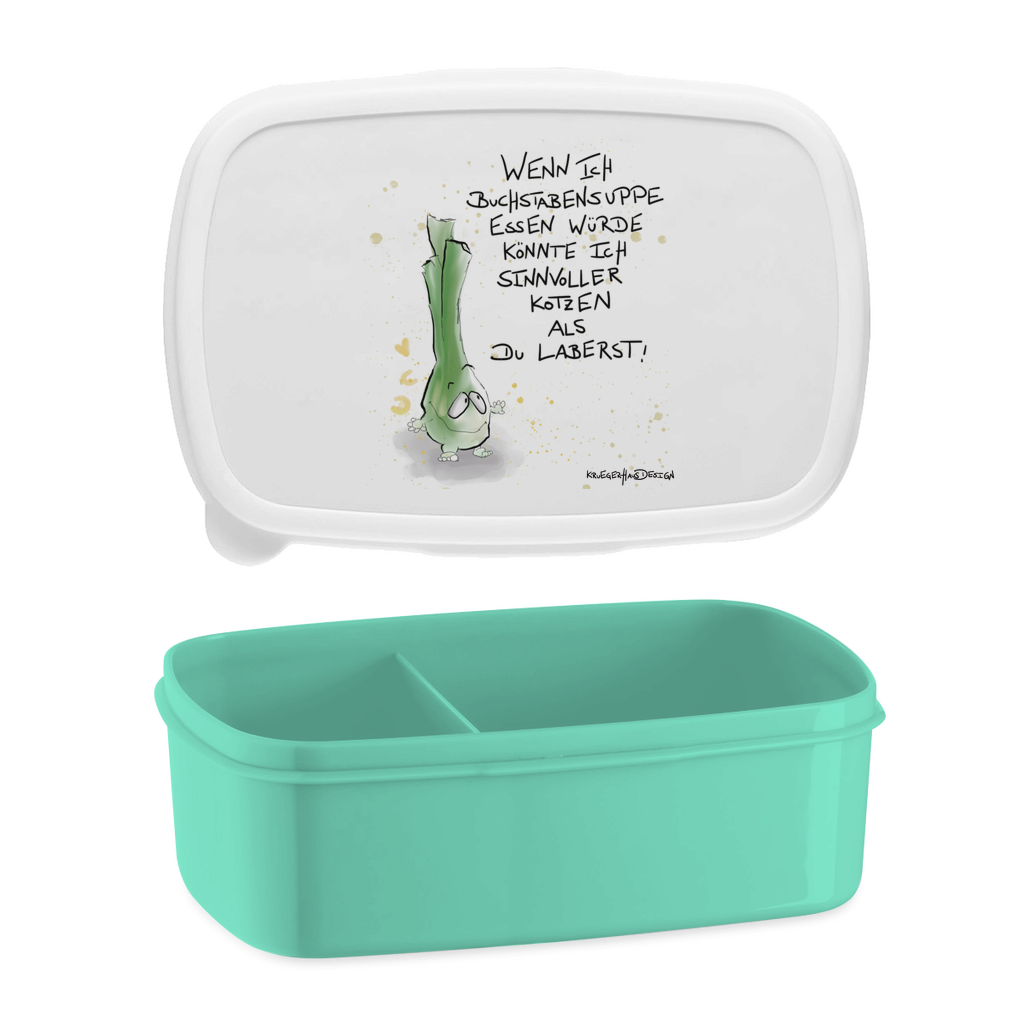Lunchbox mit Aufteilung, Brotdose, Kruegerhausdesign Monster mit Spruch, Wenn ich Buchstabensuppe essen würde... #9