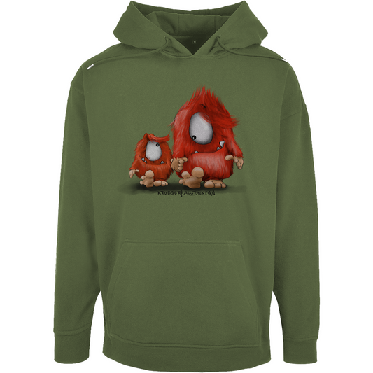 Unisex Oversize Hoodie, Du und ich... nur Monster Druck