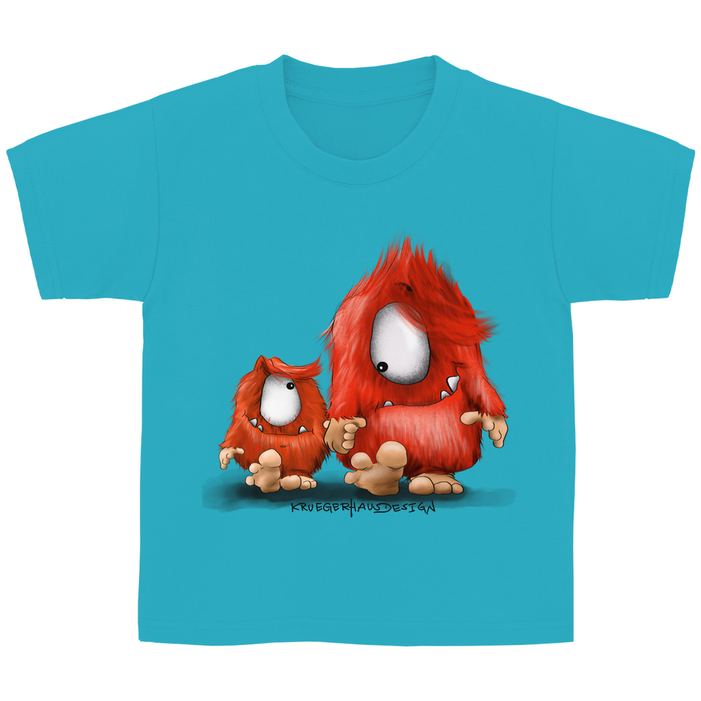 Kinder Basic T-Shirt, Du und ich... nur Monster Druck