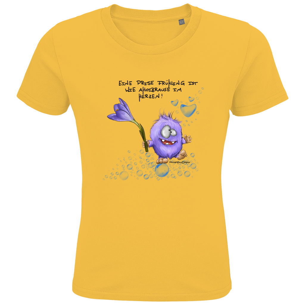 Kids Premium Bio T-Shirt, Eine Prise Frühling ist wie Ahoibrause im Herzen