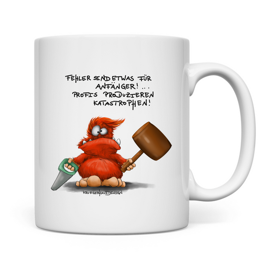 Tasse; Kaffeetasse, Teetasse, Kruegerhausdesign mit Monster und Spruch, Fehler sind etwas... #151