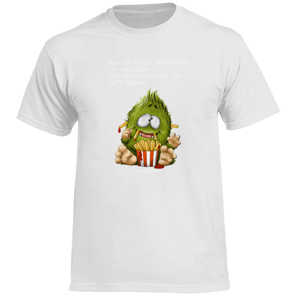 Herren Promo T-Shirt,  Kruegerhausdesign Monster Spruch helle Schrift, also eigentlich bin ich gut... 297a