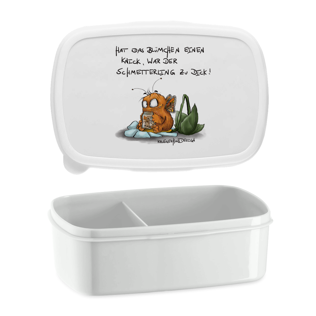 Lunchbox mit Aufteilung, Brotdose, Kruegerhausdesign Monster mit Spruch, Hat das Blümchen einen Knick...#42