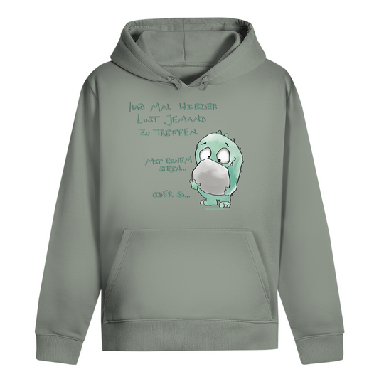 ST/ST Drummer Hoodie, helle Schrift  Hab mal wieder Lust jemanden zu treffen... mit einem Stein... oder so...